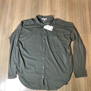 Splendid Women’s Dark Green Casual Button-Down Shirt – Size L - NWT